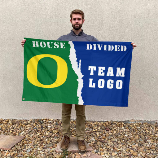 Ducks vs Custom Team House Divided Flag, Custom House Flag