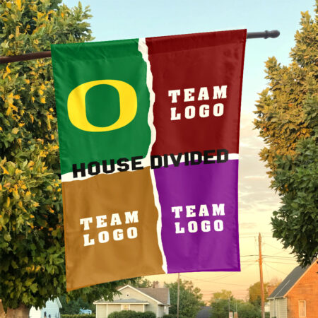 Ducks vs Custom Team House Divided Flag, Custom NCAA Flag