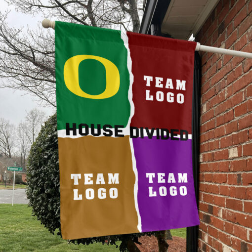Ducks vs Custom Team House Divided Flag, Custom NCAA Flag