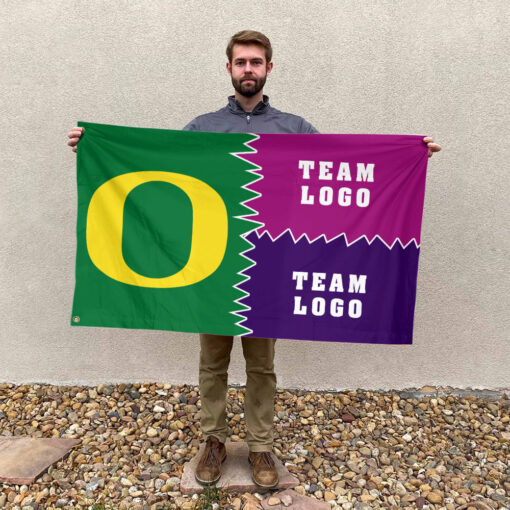 Ducks vs Custom Team House Divided Flag, Custom Rivalry Flag