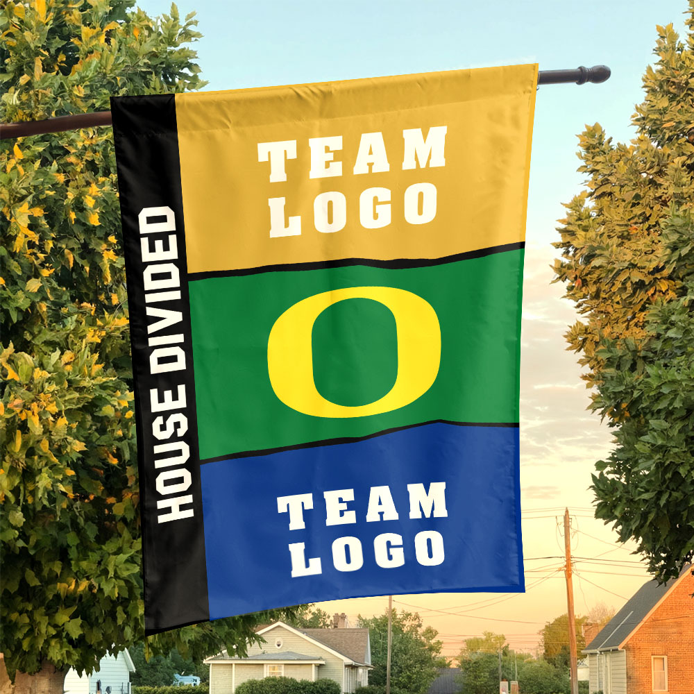 Ducks vs Custom Team House Divided Flag, Custom Split Flag Ducks vs Custom Team House Divided Flag, Custom Split Flag