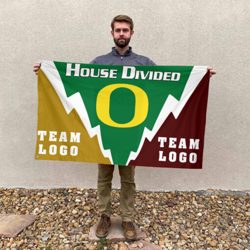 Ducks vs Custom Team House Divided Flag, Custom Team Flag Ducks vs Custom Team House Divided Flag, Custom Team Flag