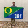 Ducks vs Custom Team House Divided Flag, Custom Two Team Flag 2 Ducks vs Custom Team House Divided Flag, Custom Two Team Flag