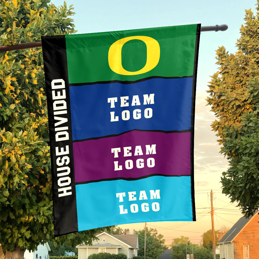 Ducks vs Custom Team House Divided Flag, NCAA College Flag Ducks vs Custom Team House Divided Flag, NCAA College Flag