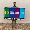 Ducks vs Custom Team House Divided Flag, NCAA College Flag 2 Ducks vs Custom Team House Divided Flag, NCAA College Flag