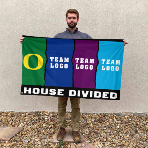 Ducks vs Custom Team House Divided Flag, NCAA College Flag Ducks vs Custom Team House Divided Flag, NCAA College Flag