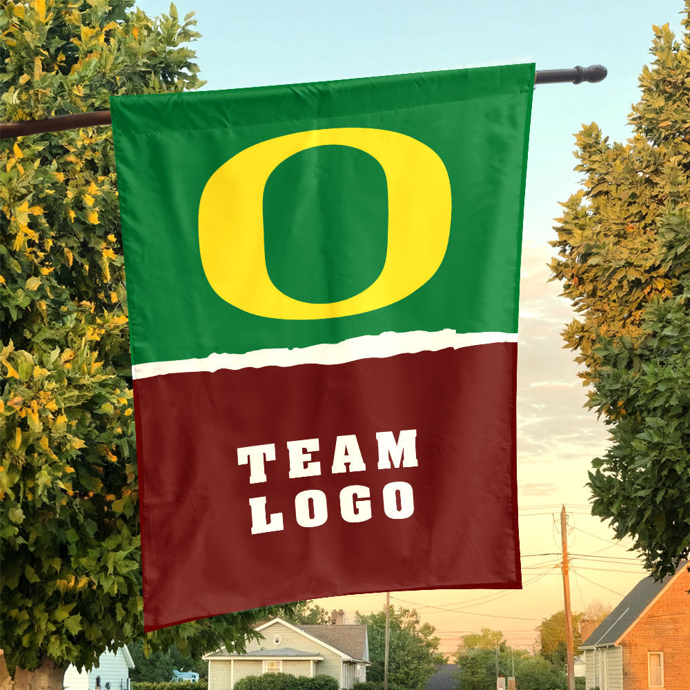 Ducks vs Custom Team House Divided Flag, NCAA College Rivalry Flag Ducks vs Custom Team House Divided Flag, NCAA College Rivalry Flag