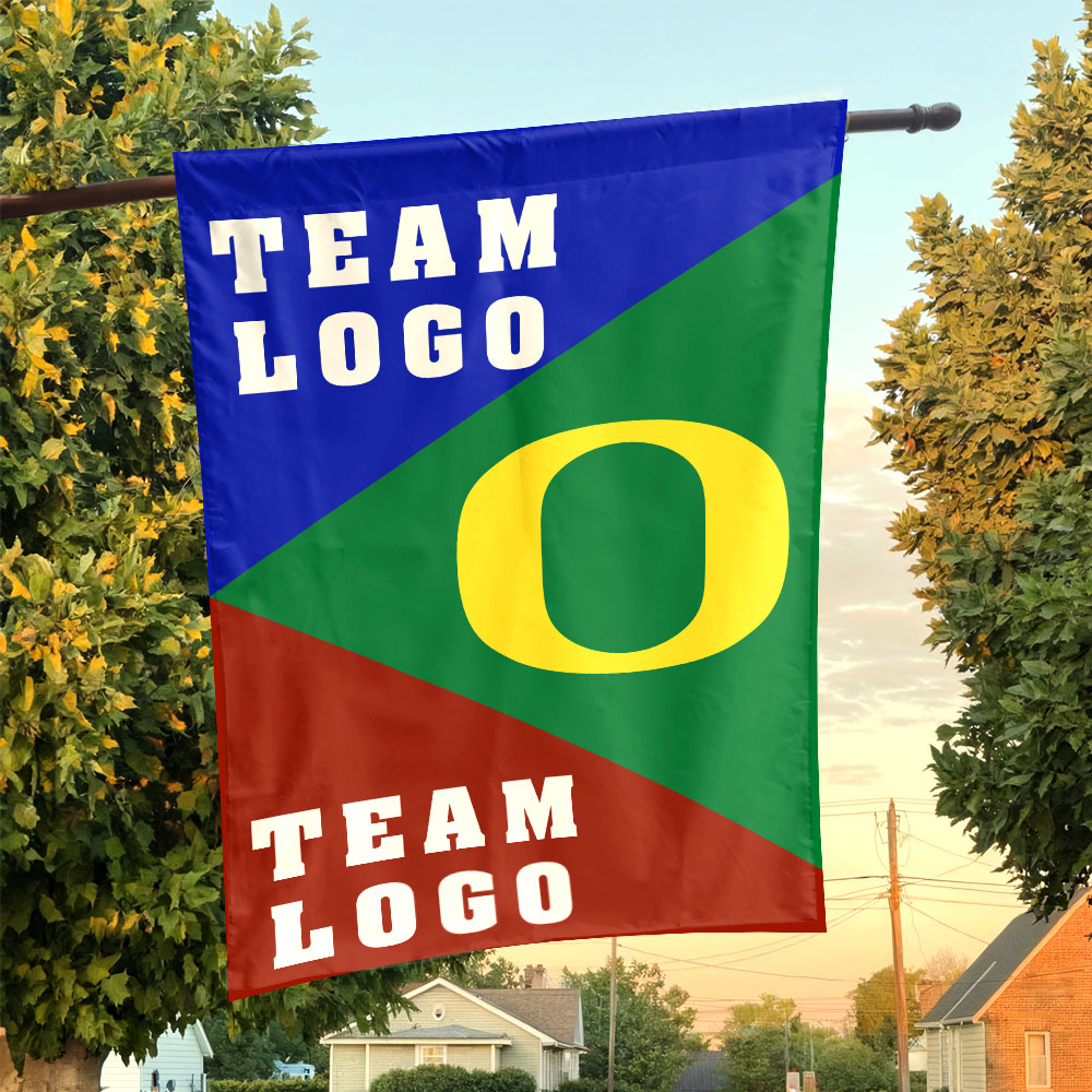 Ducks vs Custom Team House Divided Flag, NCAA Custom Flag Ducks vs Custom Team House Divided Flag, NCAA Custom Flag
