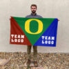 Ducks vs Custom Team House Divided Flag, NCAA Custom Flag 2 Ducks vs Custom Team House Divided Flag, NCAA Custom Flag