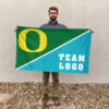Ducks vs Custom Team House Divided Flag, NCAA Game Day Flag 2 Ducks vs Custom Team House Divided Flag, NCAA Game Day Flag