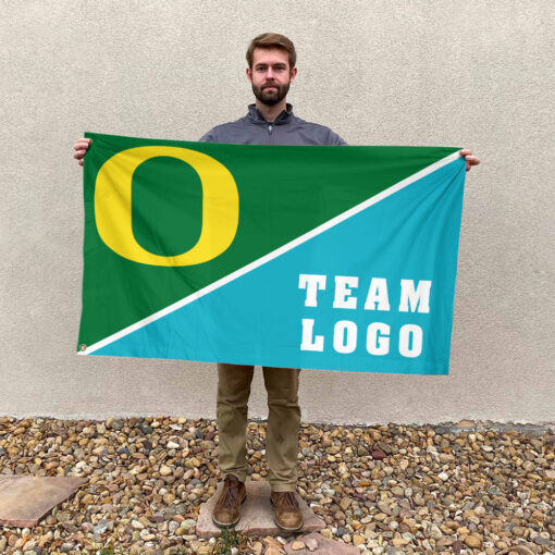 Ducks vs Custom Team House Divided Flag, NCAA Game Day Flag Ducks vs Custom Team House Divided Flag, NCAA Game Day Flag