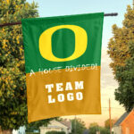 Ducks vs Custom Team House Divided Flag, NCAA House Flag