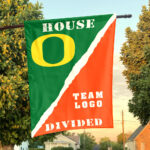 Ducks vs Custom Team House Divided Flag, NCAA Rival Flag