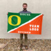 Ducks vs Custom Team House Divided Flag, NCAA Rival Flag 2 Ducks vs Custom Team House Divided Flag, NCAA Rival Flag