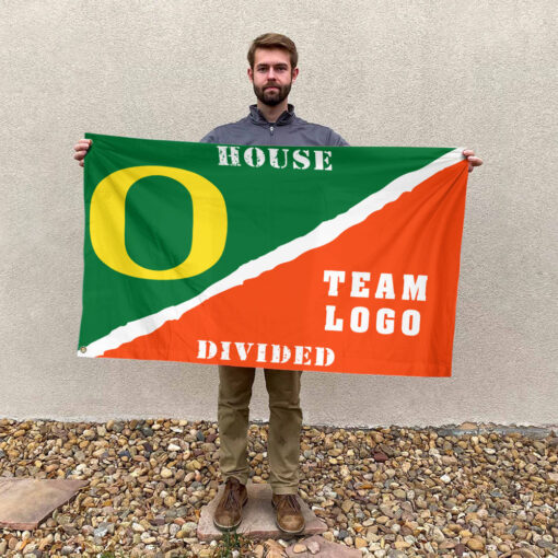 Ducks vs Custom Team House Divided Flag, NCAA Rival Flag Ducks vs Custom Team House Divided Flag, NCAA Rival Flag