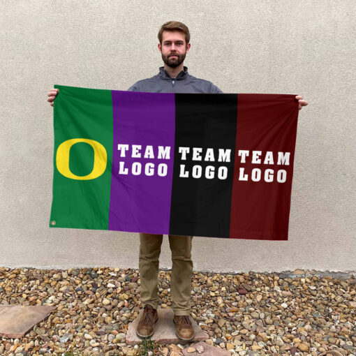 Ducks vs Custom Team House Divided Flag, NCAA Rivalry Flag Ducks vs Custom Team House Divided Flag, NCAA Rivalry Flag