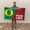 Ducks vs Custom Team House Divided Flag, NCAA Spirit Flag 2 Ducks vs Custom Team House Divided Flag, NCAA Spirit Flag