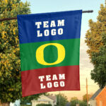 Ducks vs Custom Team House Divided Flag, NCAA Team Flag