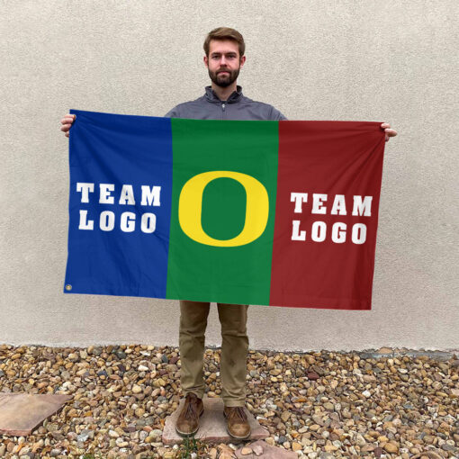 Ducks vs Custom Team House Divided Flag, NCAA Team Flag Ducks vs Custom Team House Divided Flag, NCAA Team Flag