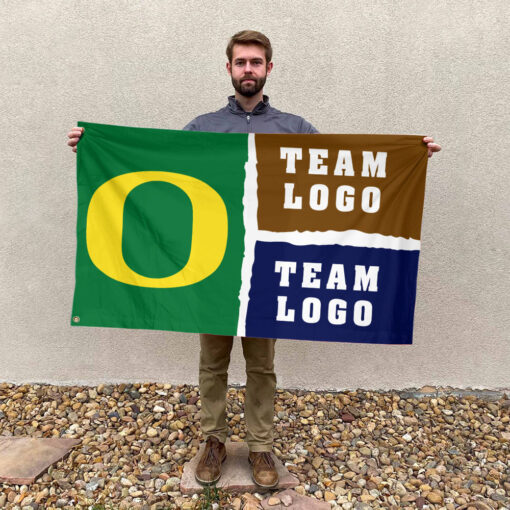 Ducks vs Custom Team House Divided Flag, Personalized College Flag Ducks vs Custom Team House Divided Flag, Personalized College Flag