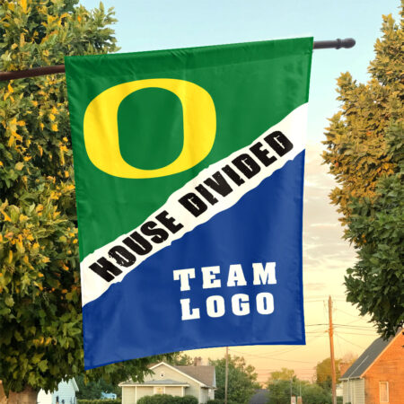 Ducks vs Custom Team House Divided Flag, Personalized Game Day Flag