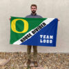 Ducks vs Custom Team House Divided Flag, Personalized Game Day Flag 2 Ducks vs Custom Team House Divided Flag, Personalized Game Day Flag