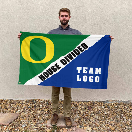 Ducks vs Custom Team House Divided Flag, Personalized Game Day Flag Ducks vs Custom Team House Divided Flag, Personalized Game Day Flag