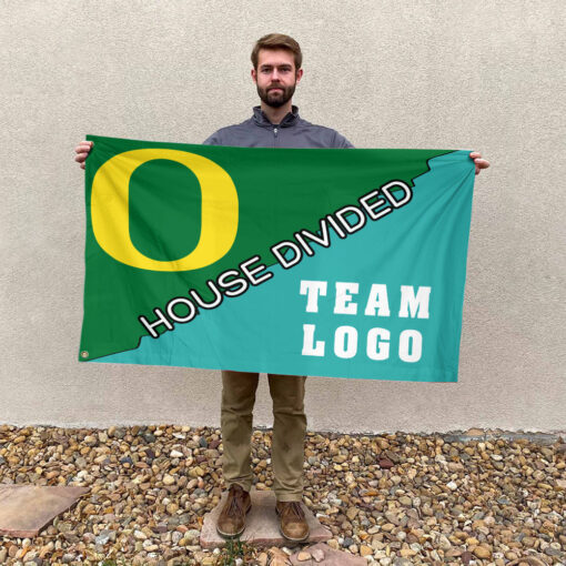 Ducks vs Custom Team House Divided Flag, Personalized House Flag