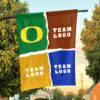 Ducks vs Custom Team House Divided Flag, Personalized NCAA Flag