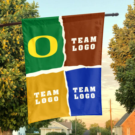 Ducks vs Custom Team House Divided Flag, Personalized NCAA Flag