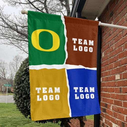 Ducks vs Custom Team House Divided Flag, Personalized NCAA Flag