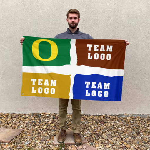 Ducks vs Custom Team House Divided Flag, Personalized NCAA Flag