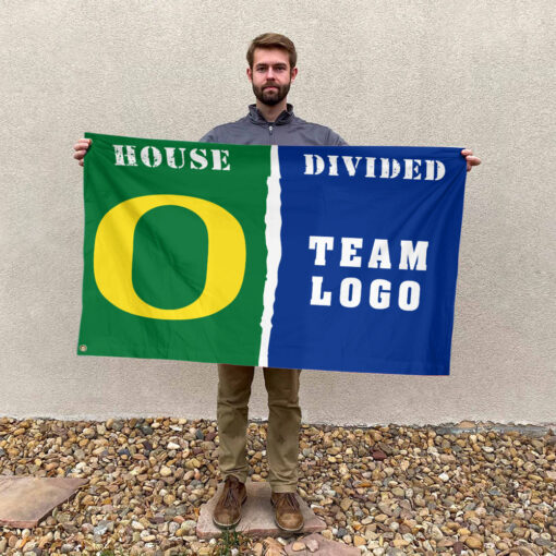 Ducks vs Custom Team House Divided Flag, Personalized Rival Flag Ducks vs Custom Team House Divided Flag, Personalized Rival Flag