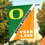Ducks vs Custom Team House Divided Flag, Personalized Two Team Flag