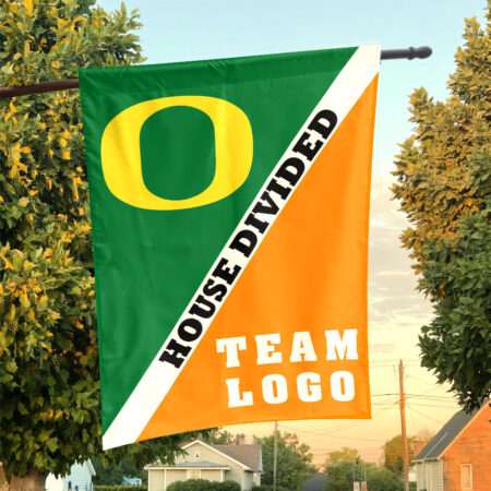 Ducks vs Custom Team House Divided Flag, Personalized Two Team Flag
