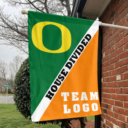 Ducks vs Custom Team House Divided Flag, Personalized Two Team Flag