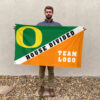 Ducks vs Custom Team House Divided Flag, Personalized Two Team Flag