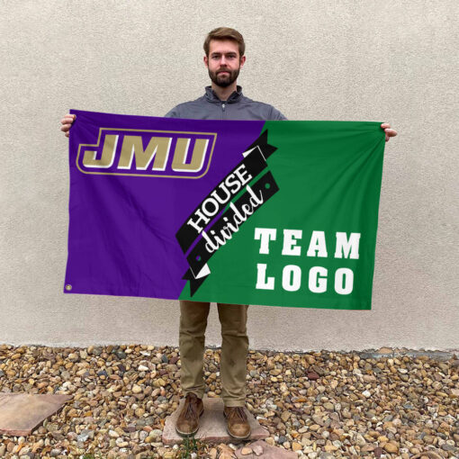 Dukes vs Custom Team House Divided Flag, NCAA Team Flag