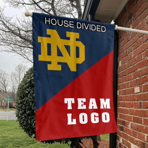 Fighting Irish vs Custom Team House Divided Flag, College Custom Flag