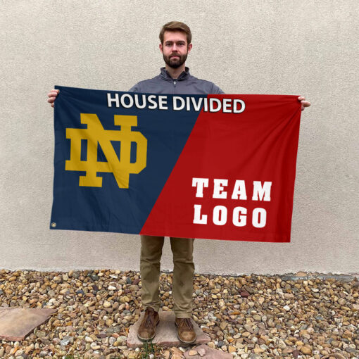 Fighting Irish vs Custom Team House Divided Flag, College Custom Flag