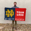 Fighting Irish vs Custom Team House Divided Flag, Custom College Flag