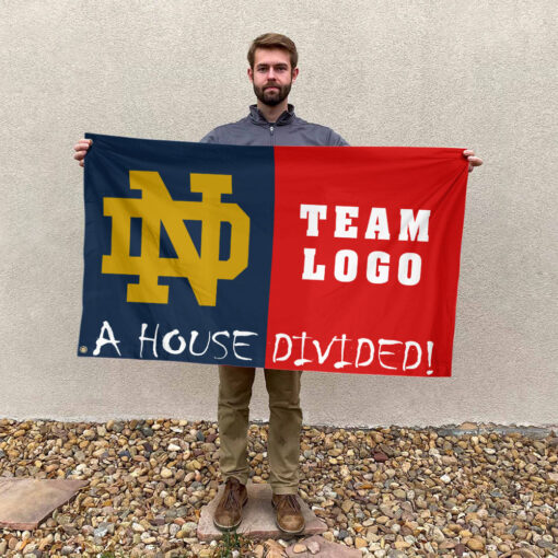 Fighting Irish vs Custom Team House Divided Flag, Custom College Flag