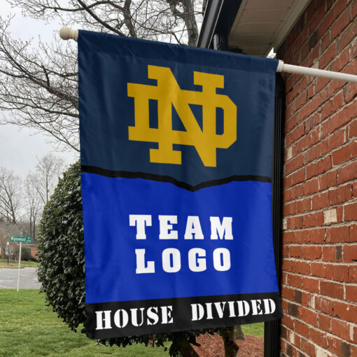 Fighting Irish vs Custom Team House Divided Flag, Custom Game Day Flag