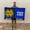 Fighting Irish vs Custom Team House Divided Flag, Custom Game Day Flag