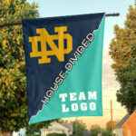 Fighting Irish vs Custom Team House Divided Flag, Custom NCAA Flag