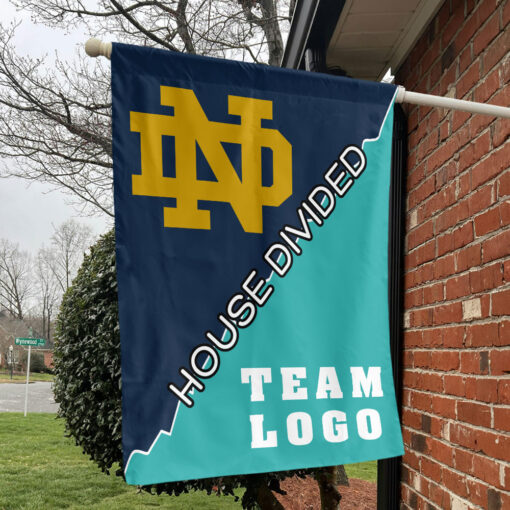 Fighting Irish vs Custom Team House Divided Flag, Custom NCAA Flag