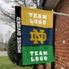 Fighting Irish vs Custom Team House Divided Flag, Custom NCAA Split Team Flag
