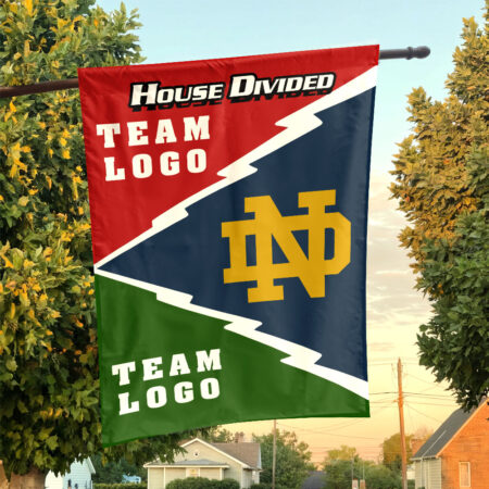 Fighting Irish vs Custom Team House Divided Flag, Custom Rival Flag