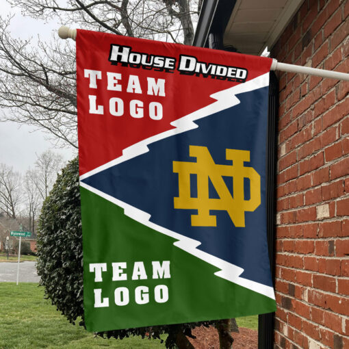 Fighting Irish vs Custom Team House Divided Flag, Custom Rival Flag