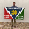 Fighting Irish vs Custom Team House Divided Flag, Custom Rival Flag